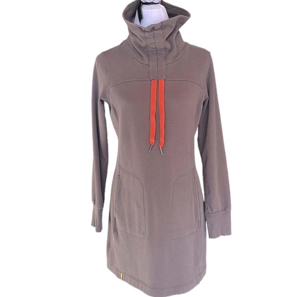 Lole Taupe Dress with Red Drawstrings